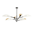 Emibig Emibig Svendborg grote 6x E14 prachtige zwarte hanglamp met witte vleugels - Perfecte verlichting voor elke ruimte