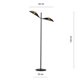 Emibig Emibig Lámpara de pie Skanderborg negra y dorada con hojas metálicas caídas 2x E14 - Iluminación elegante para cualquier interior