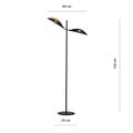 Emibig Emibig Skanderborg floor lamp black and gold with metal falling leaves 2x E14 - Elegant lighting for any interior
