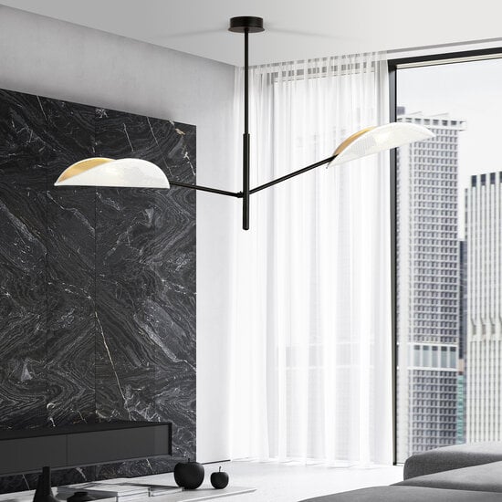 Emibig Emibig Svendborg Design-Hängelampe mit 2 weißen Metallflügeln E14 - Schaffen Sie eine stilvolle Atmosphäre in Ihrem Zuhause