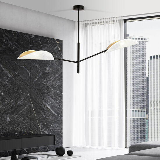 Emibig Emibig Svendborg lampe suspendue design avec 2 ailes métalliques blanches E14 - Créez une ambiance élégante dans votre intérieur