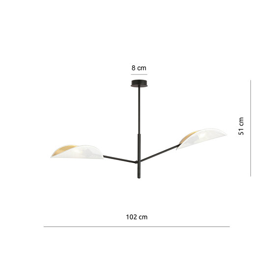 Emibig Emibig Svendborg design hanging lamp with 2 white metal wings E14 - Create a stylish ambiance in your home