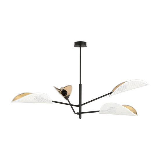 Emibig Emibig Svendborg 4x E14 hermosa lámpara colgante negra y alas blancas - Iluminación perfecta para cualquier espacio