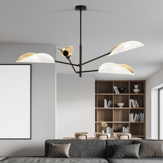 Emibig Emibig Svendborg 4x E14 beautiful black hanging lamp and white wings - Perfect lighting for any space