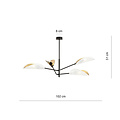 Emibig Emibig Svendborg 4x E14 prachtige zwarte hanglamp en witte vleugels - Perfecte verlichting voor elke ruimte