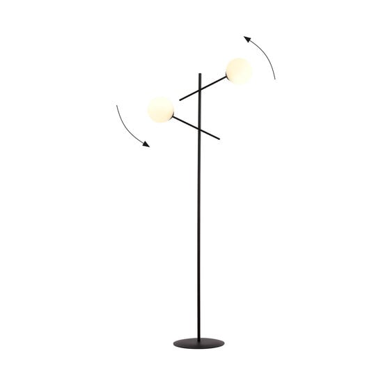 Emibig Emibig Hedensted black floor lamp with 2 white glasses E14 - Ideal for creating a modern atmosphere