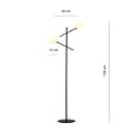 Emibig Emibig Hedensted black floor lamp with 2 white glasses E14 - Ideal for creating a modern atmosphere