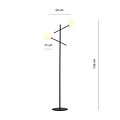 Emibig Emibig Hedensted lampe sur pied noire avec 2 verres blancs E14 - Idéale pour une ambiance moderne