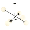 Emibig Emibig Hedensted gran lámpara colgante negra con 6 vidrios blancos E14 - Iluminación ideal para cualquier espacio
