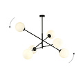 Emibig Emibig Hedensted gran lámpara colgante negra con 6 vidrios blancos E14 - Iluminación ideal para cualquier espacio