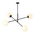 Emibig Emibig Lámpara colgante mediana negra Hedensted con 4 bombillas de vidrio esmerilado E14 - Iluminación ideal para cualquier espacio