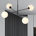 Emibig Emibig Lámpara colgante mediana negra Hedensted con 4 bombillas de vidrio esmerilado E14 - Iluminación ideal para cualquier espacio