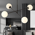 Emibig Emibig Hedensted medium hanglamp zwart met 4 melkglazen bollen E14 - Perfecte verlichting voor elke ruimte