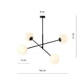 Emibig Emibig Lámpara colgante mediana negra Hedensted con 4 bombillas de vidrio esmerilado E14 - Iluminación ideal para cualquier espacio