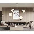 Emibig Emibig Hedensted medium hanging lamp black with 4 milk glass bulbs E14 - Ideal lighting for any space