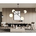 Emibig Emibig Lámpara colgante mediana negra Hedensted con 4 bombillas de vidrio esmerilado E14 - Iluminación ideal para cualquier espacio