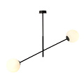 Emibig Emibig Hedensted hanglamp zwart met 2 witte glazen E14 - Perfect voor een stijlvolle inrichting