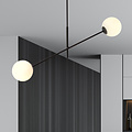 Emibig Emibig Hedensted hanglamp zwart met 2 witte glazen E14 - Perfect voor een stijlvolle inrichting