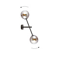 Emibig Emibig Lámpara de pared Kalundborg con 2 bombillas de vidrio negro E14 - Ideal para crear un ambiente acogedor en cualquier habitación