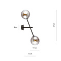 Emibig Emibig Lámpara de pared Kalundborg con 2 bombillas de vidrio negro E14 - Ideal para crear un ambiente acogedor en cualquier habitación