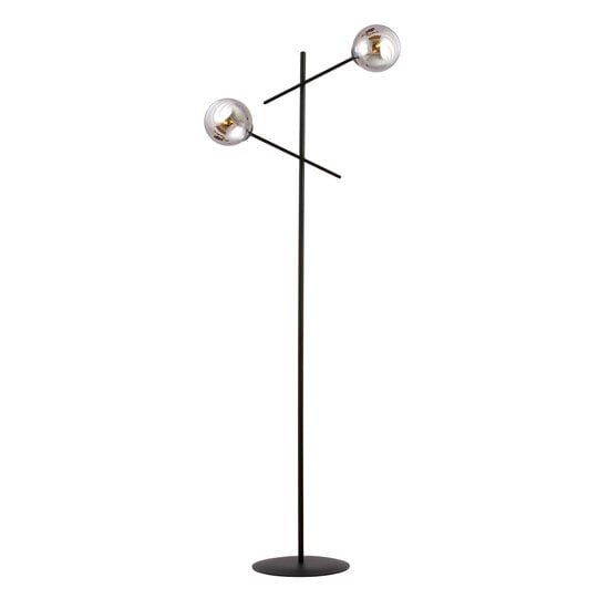 Emibig Emibig Kalundborg black floor lamp with 2 smoked E14 glasses - Ideal for creating a cozy atmosphere in your home