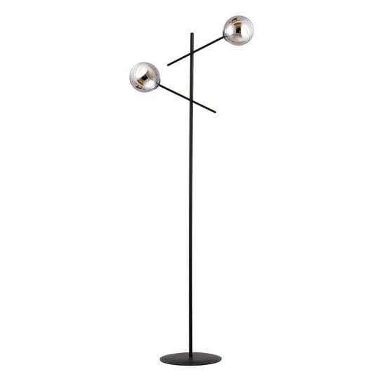 Emibig Emibig Kalundborg black floor lamp with 2 smoked E14 glasses - Ideal for creating a cozy atmosphere in your home