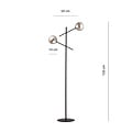 Emibig Emibig Kalundborg black floor lamp with 2 smoked E14 glasses - Ideal for creating a cozy atmosphere in your home