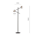 Emibig Emibig lámpara de pie Kalundborg negra con 2 cristales ahumados E14 - Ideal para crear un ambiente acogedor en tu hogar