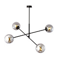 Emibig Emibig Kalundborg lampe suspendue moyenne noire avec 4 verres fumés E14 - Idéale pour créer une atmosphère chaleureuse dans votre maison