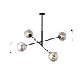 Emibig Emibig Kalundborg medium hanging lamp black with 4 smoked E14 glasses - Ideal for creating a cozy atmosphere in your home