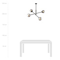 Emibig Emibig Kalundborg medium hanging lamp black with 4 smoked E14 glasses - Ideal for creating a cozy atmosphere in your home