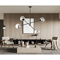 Emibig Emibig Kalundborg mittelgroße Hängelampe schwarz mit 4 rauchfarbenen E14-Gläsern - Ideal für eine gemütliche Atmosphäre in Ihrem Zuhause