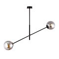 Emibig Emibig Lámpara colgante Kalundborg negra con 2 vidrios ahumados E14 - Iluminación perfecta para interiores modernos