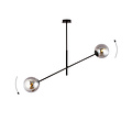 Emibig Emibig Lámpara colgante Kalundborg negra con 2 vidrios ahumados E14 - Iluminación perfecta para interiores modernos