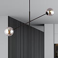 Emibig Emibig Kalundborg hanglamp zwart met 2 glazen gerookt E14 - Perfecte verlichting voor elke ruimte