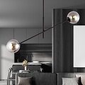 Emibig Emibig Hängelampe Kalundborg schwarz mit 2 rauchfarbenen E14-Gläsern - Perfekte Beleuchtung für moderne Innenräume