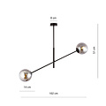Emibig Emibig Lámpara colgante Kalundborg negra con 2 vidrios ahumados E14 - Iluminación perfecta para interiores modernos