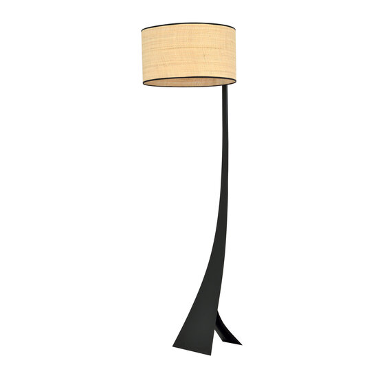 Emibig Emibig Lampe sur pied Holstebro noire avec abat-jour en textile 1x E27 - Éclairage élégant pour tous les espaces