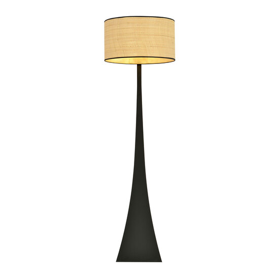 Emibig Emibig Lampe sur pied Holstebro noire avec abat-jour en textile 1x E27 - Éclairage élégant pour tous les espaces