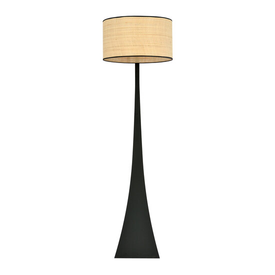 Emibig Emibig Lampe sur pied Holstebro noire avec abat-jour en textile 1x E27 - Éclairage élégant pour tous les espaces