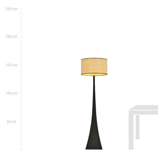 Emibig Emibig Lampe sur pied Holstebro noire avec abat-jour en textile 1x E27 - Éclairage élégant pour tous les espaces