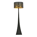 Emibig Emibig Lámpara de pie Holstebro negra con pantalla de metal negra y dorada 1x E27 - Ideal para crear un ambiente cálido en cualquier habitación