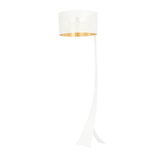Emibig Emibig Holstebro lámpara de pie blanca con pantalla dorada 1x E27 - Iluminación elegante para cualquier interior