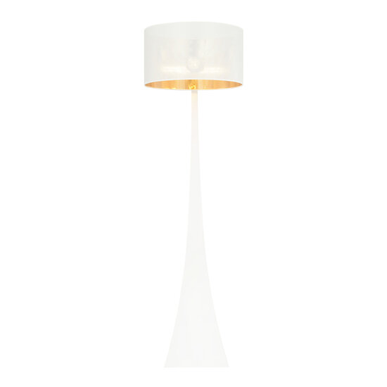 Emibig Emibig Holstebro lampe debout blanche avec abat-jour doré 1x E27 - Éclairage élégant pour tous les intérieurs