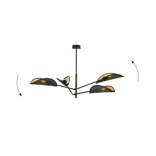 Emibig Emibig Skanderborg 4x E14 prachtige zwarte hanglamp en vleugels - Perfecte verlichting voor elke ruimte