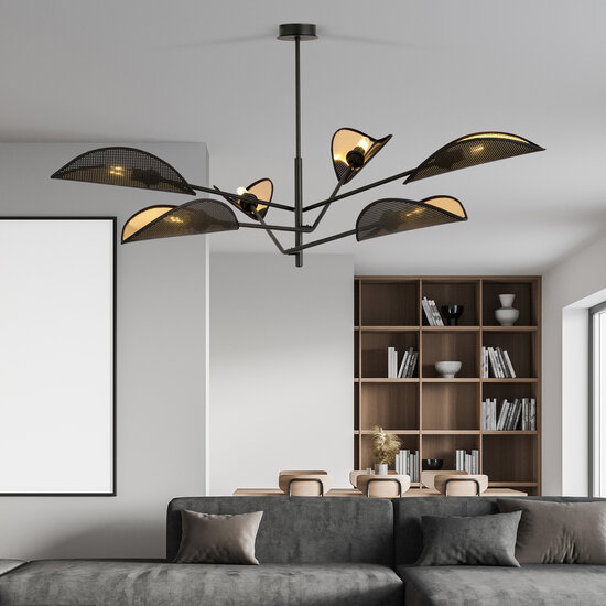 Emibig Emibig Skanderborg große 6x E14 schöne schwarze Hängelampe mit Flügeln - Ideale Beleuchtung für moderne Innenräume