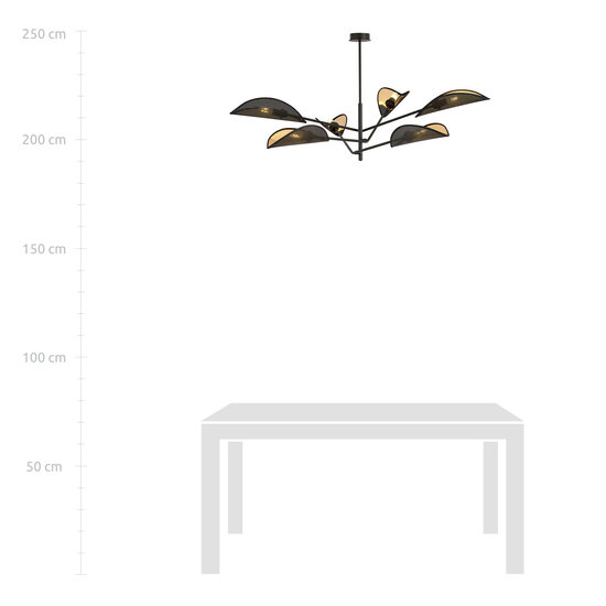 Emibig Emibig Skanderborg large 6x E14 beautiful black hanging lamp with wings - Ideal lighting for modern interiors