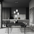 Emibig Emibig 4 luz colgante negra con 4x E14 vidrio transparente soplado - Ideal para crear un ambiente acogedor en cualquier espacio