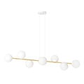 Emibig Emibig Pendant lamp brass and white with 8 white glass balls - Perfect lighting for any space