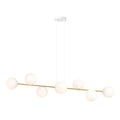 Emibig Emibig Pendant lamp brass and white with 8 white glass balls - Perfect lighting for any space